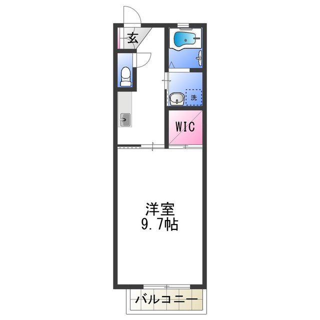 カーサコンフォール(1K/1階)の間取り写真