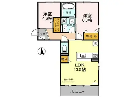 ビスタ―レ(2LDK/1階)の間取り写真