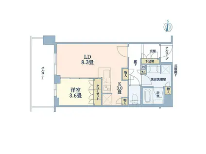 ジオタワー宝塚グランレジスTHE サウス(1LDK/14階)の間取り写真