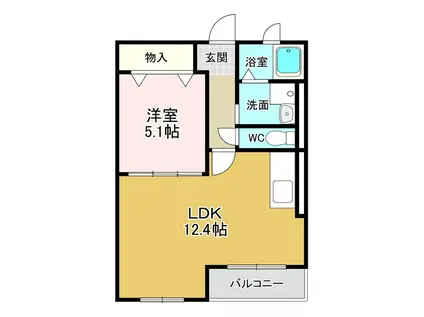 ハートフルタウン・参番館(1LDK/1階)の間取り写真