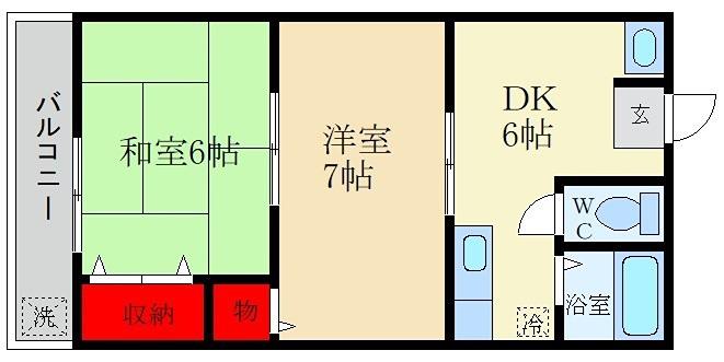 プレアール南住吉(2DK/2階)の間取り写真