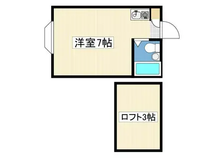 コーポビューティー(ワンルーム/2階)の間取り写真