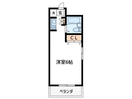 堀江新井ビル(ワンルーム/2階)の間取り写真