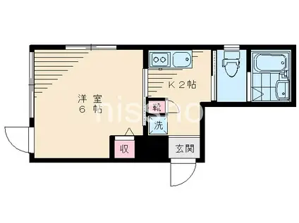 ベルコート南台(1K/1階)の間取り写真