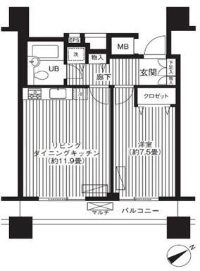 LOOP-M ループエム(1LDK/10階)の間取り写真