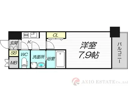 アドバンス新大阪V(1K/9階)の間取り写真