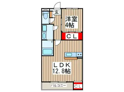 ヴァンベール(1LDK/3階)の間取り写真