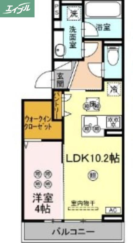 オベリオ(1LDK/1階)の間取り写真
