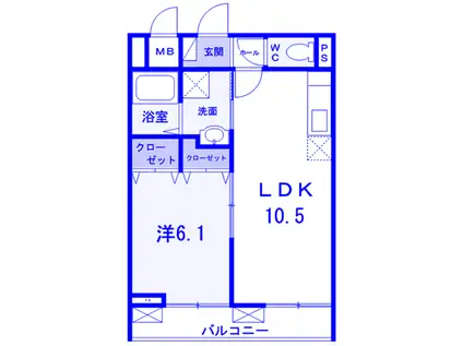 ウィルビレッジA(1LDK/2階)の間取り写真