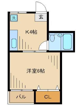 桜台サニーハイツ(1K/1階)の間取り写真