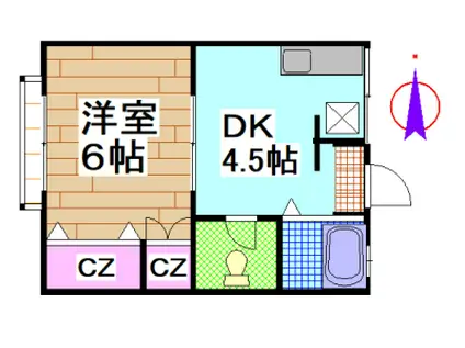 ハイツ ユリ(1DK/2階)の間取り写真