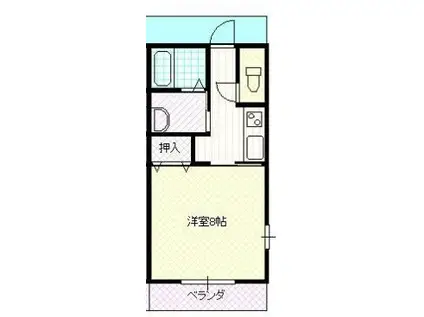 レトア・ブルーム(1K/2階)の間取り写真