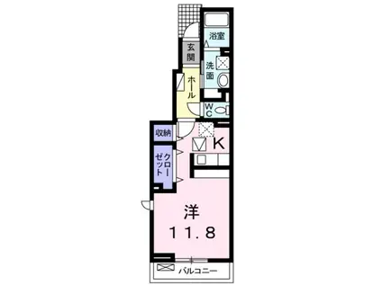 サイオン B(1K/1階)の間取り写真