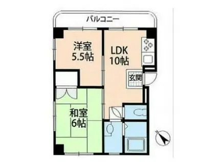 インベストメイト星が丘(2LDK/3階)の間取り写真