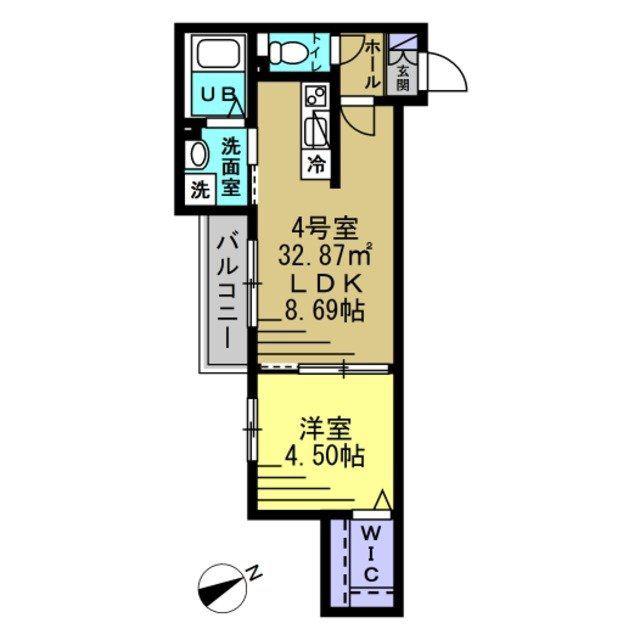 アルベロ新検見川(1LDK/1階)の間取り写真