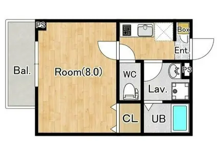 ジーメゾン淵野辺ノース(1K/2階)の間取り写真