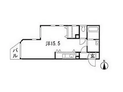 レポーゼ・ドゥー(ワンルーム/2階)の間取り写真