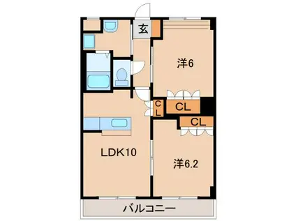 プランドールM&N(2LDK/2階)の間取り写真