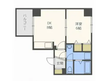 サントピア北大(1DK/4階)の間取り写真