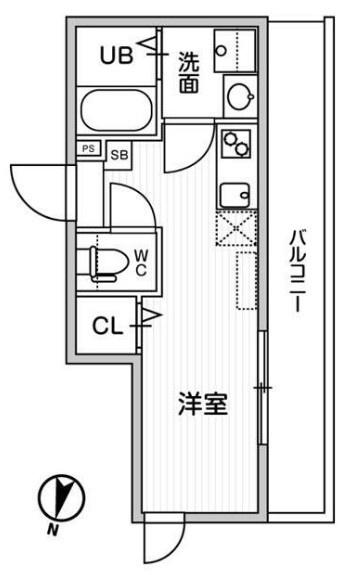TS CUORE横濱元町(ワンルーム/1階)の間取り写真