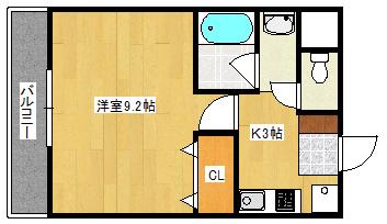 ラナーシタ光(1K/6階)の間取り写真