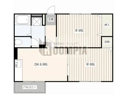グリーンハイツ池川 B(2DK/2階)の間取り写真