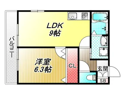 プロスパーコート長瀬(1LDK/1階)の間取り写真