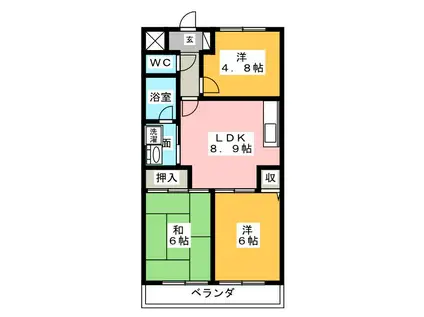 センチュリーハイランド(3DK/8階)の間取り写真