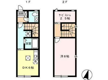 リースランド兵庫 C(1DK/1階)の間取り写真