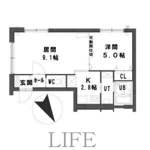グランメール南郷S-3(1LDK/2階)の間取り写真