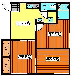 タウニィ立花(3DK/1階)の間取り写真