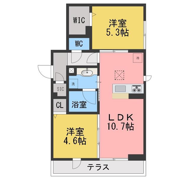 イヴレーア橋本(2LDK/1階)の間取り写真