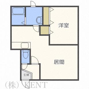 HARMONY8・9(1LDK/1階)の間取り写真