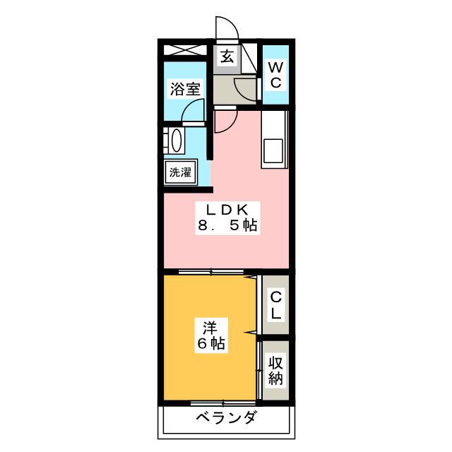 サンシャイン棚橋A(1LDK/1階)の間取り写真
