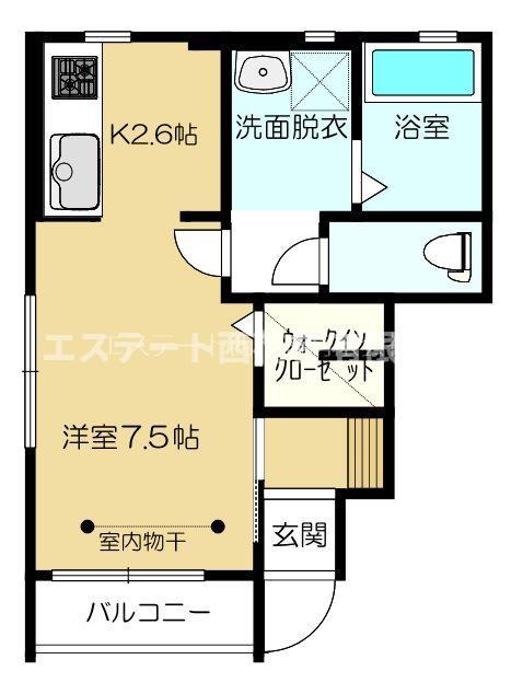 クレスト桜町(1K/1階)の間取り写真