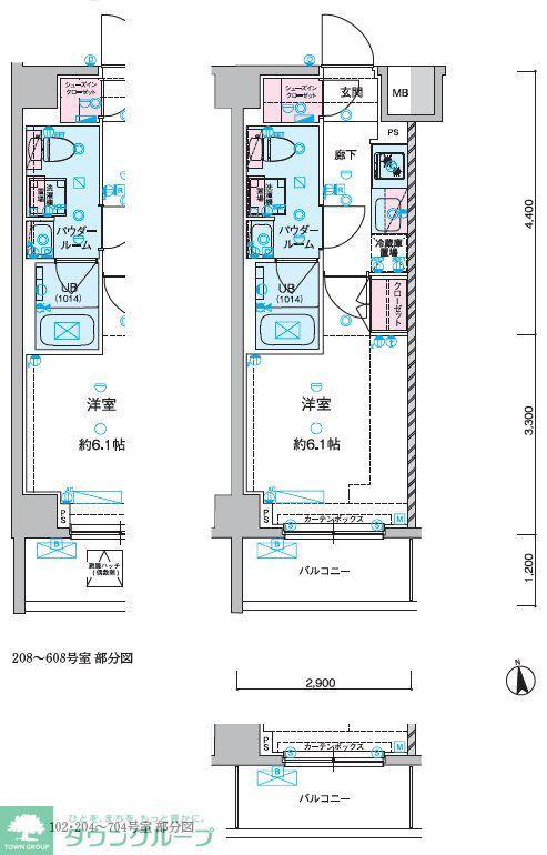 GENOVIA谷塚(1K/5階)の間取り写真