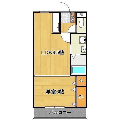 ローズ・フェアリー(1LDK/3階)の間取り写真