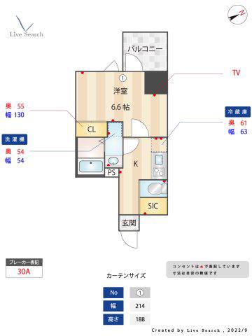 TSレジデンス北上野(1K/9階)の間取り写真