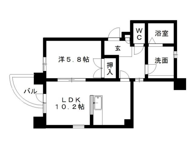 エクセレントハイツ(1LDK/1階)の間取り写真