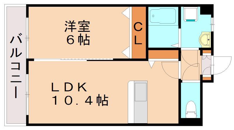 パークヒルズ長浦台(1LDK/2階)の間取り写真
