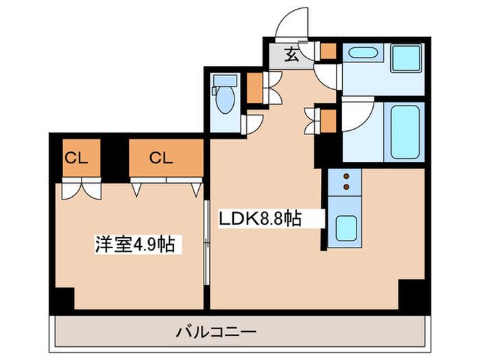 グランド青葉台(1LDK/2階)の間取り写真