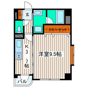 コーポタイワIII(1K/3階)の間取り写真