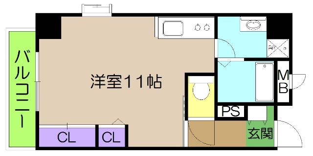 GRAN HILL(ワンルーム/3階)の間取り写真