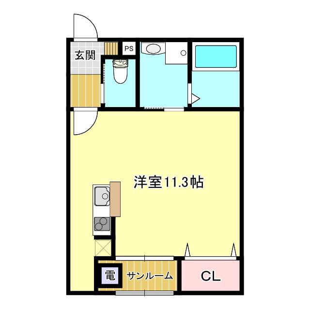 JR東海道本線 篠原駅(滋賀) 徒歩30分 2階建 築2年(ワンルーム/1階)の間取り写真