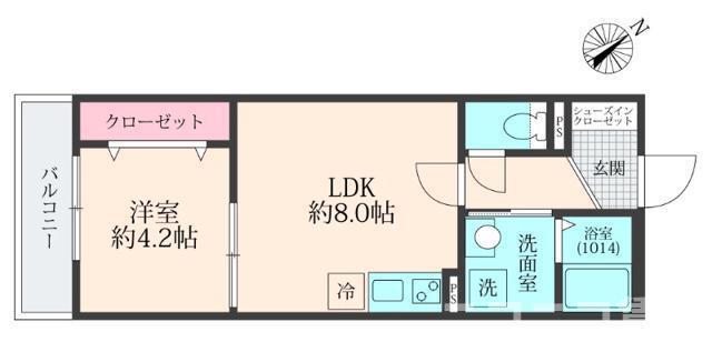クロレ南流山II(1LDK/3階)の間取り写真