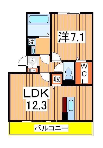 シティ オブ フレグランスⅢ(1LDK/3階)の間取り写真