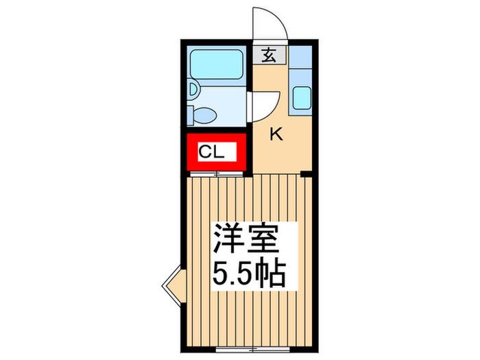 コーポ金子(1K/1階)の間取り写真