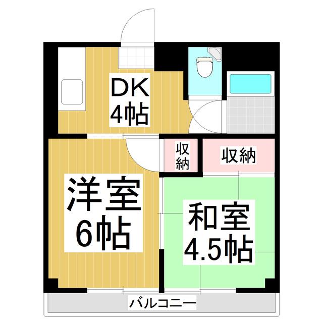 コーポスズキ B棟(2DK/3階)の間取り写真