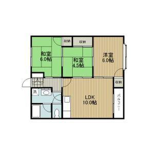 第二ホワイトキャステル(3LDK/2階)の間取り写真