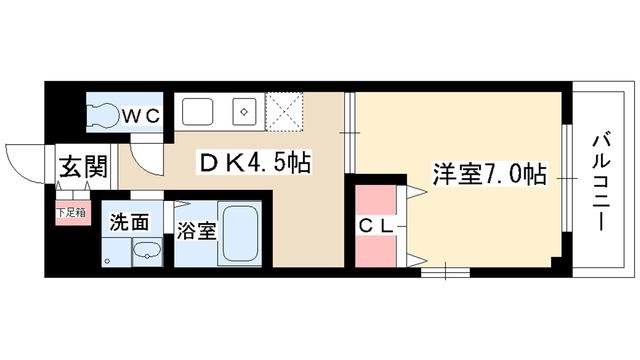 TRES EN VOGUE(1DK/2階)の間取り写真